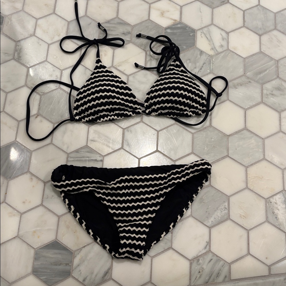 Seafolly Mesh Effect Bikini Set Triangle Top Hipster Bottom Size AU 8 US Small